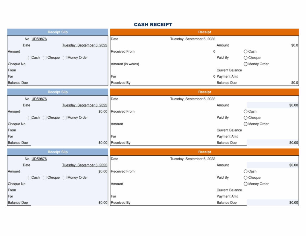 Cash Receipt Template