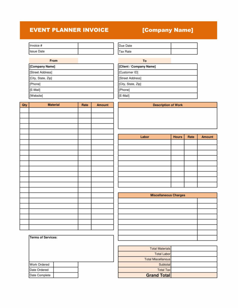 Event Planner Invoice Template