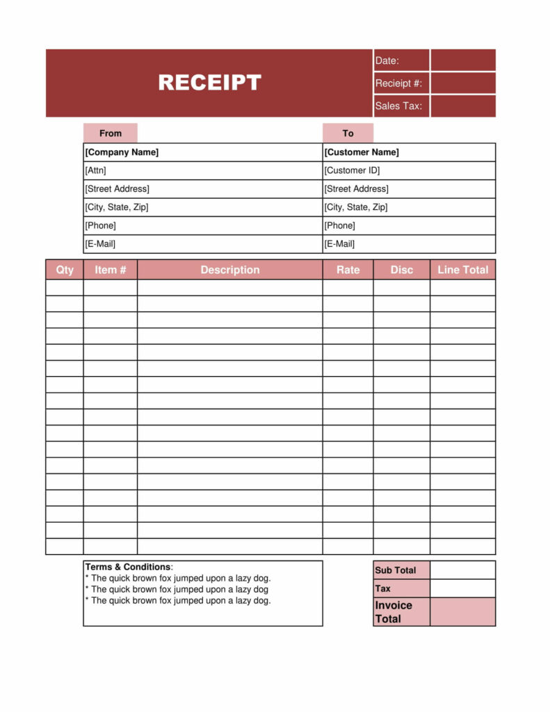 Free Receipt Templates