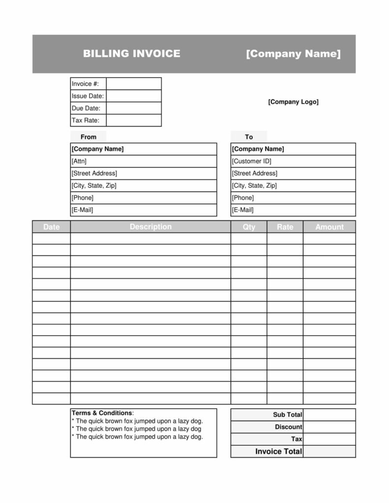 Invoice Template For Google Docs