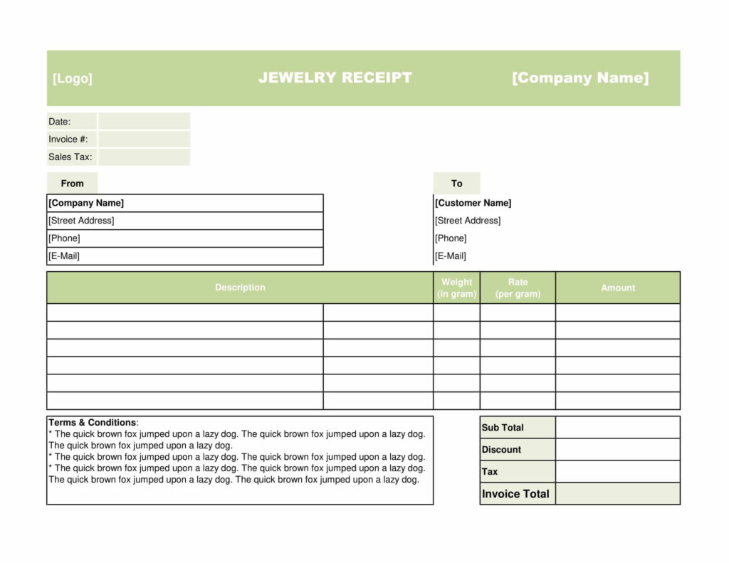 Jewelry Invoice Template