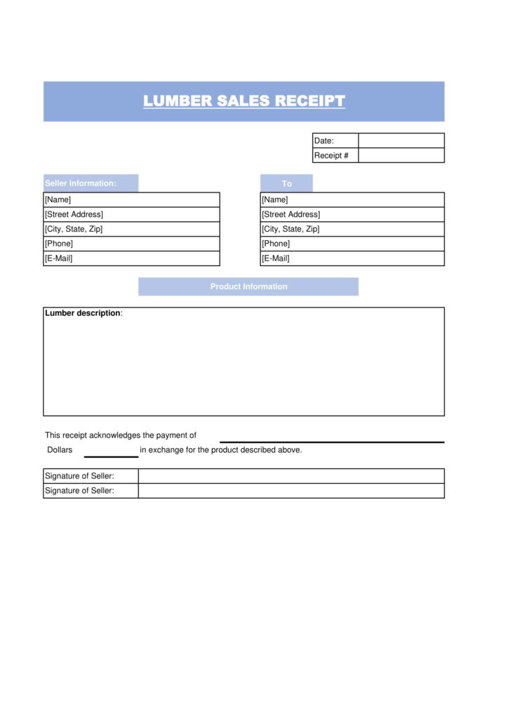 Lumber Sales Receipt