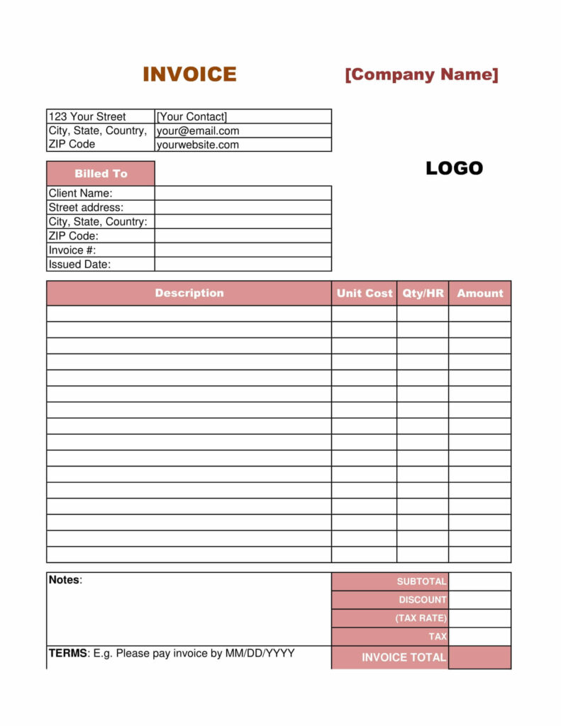 MS Word Invoice Template