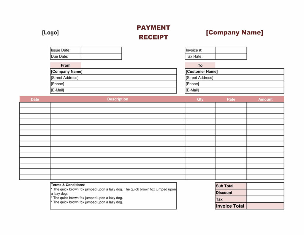 Payment Receipt Template