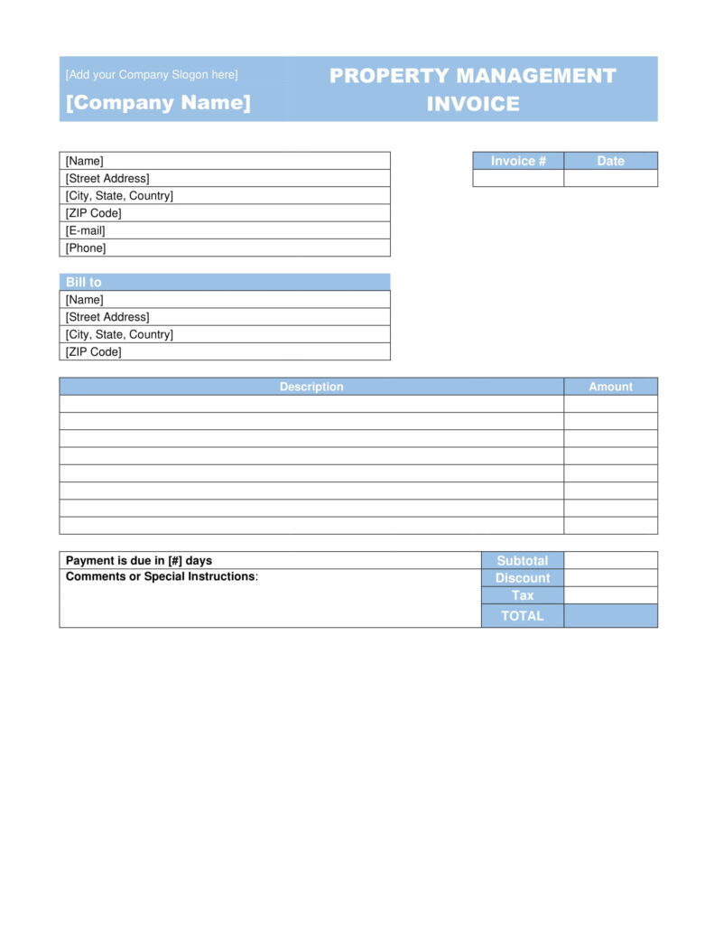 Property Management Invoice Template