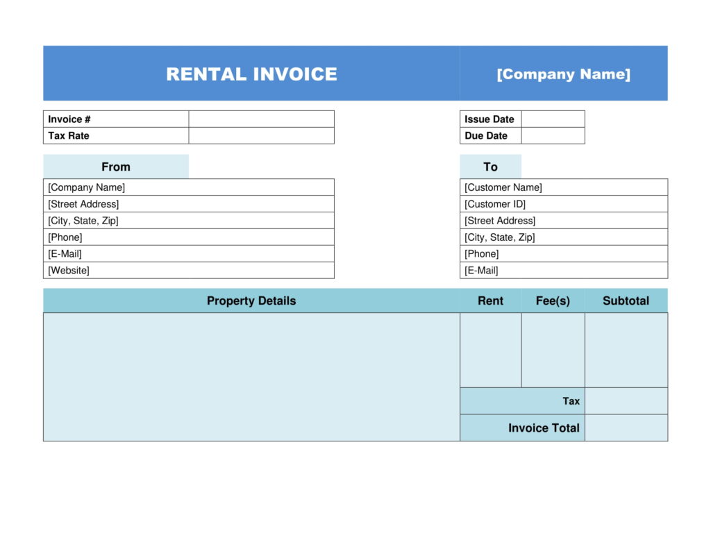 Rental Invoice Template