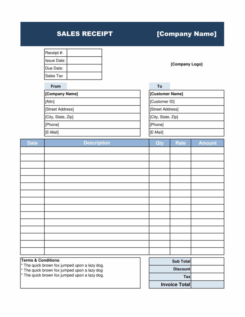 Sales Receipt Template