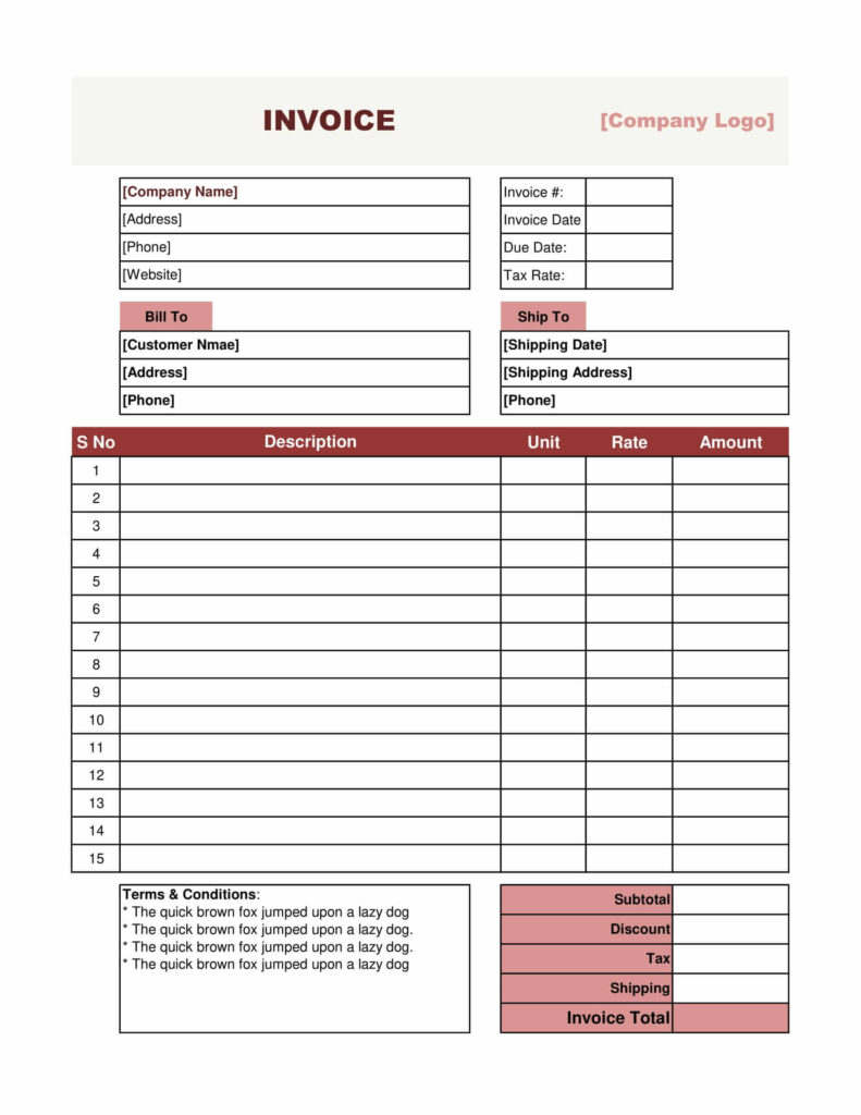 Sample Invoice Template