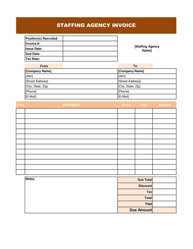 Staffing Agency Invoice Template