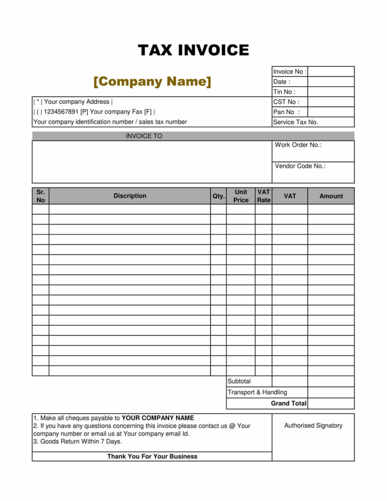 Tax Invoice Template