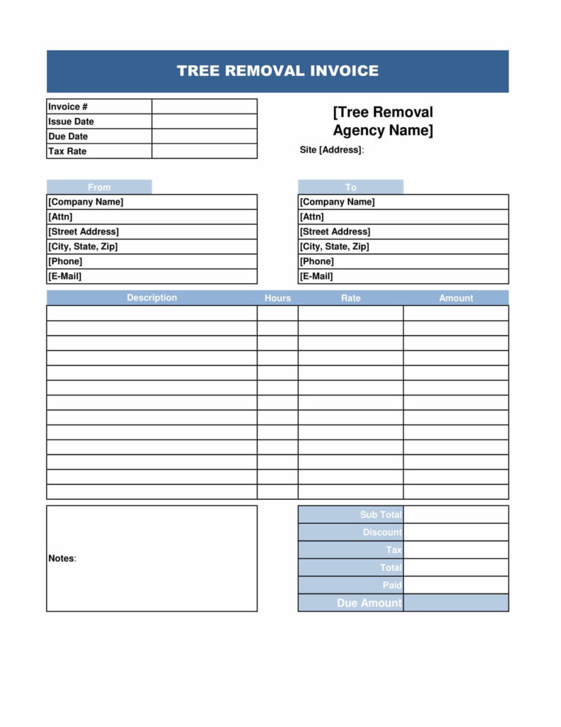 Tree Removal Invoice Template