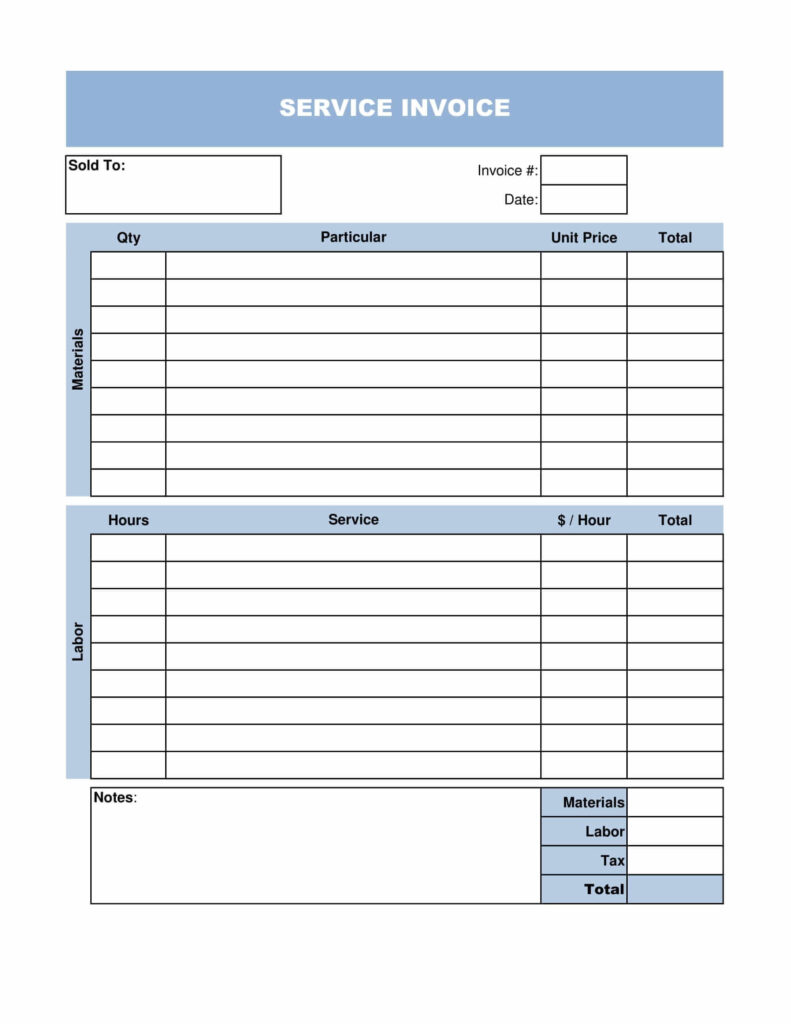 Word Invoice Sample